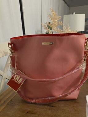 Juicy Couture Coral Pink Shoulder/ Tote Bag with Gold Accents
